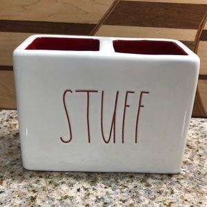 ❤️ Rae Dunn Red STUFF Toothbrush Holder NEW